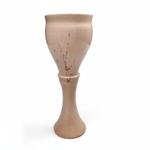 Vintage Hand Thrown Goblet Shane Schimmel '88 Signed Pottery Pink Abstract Drip